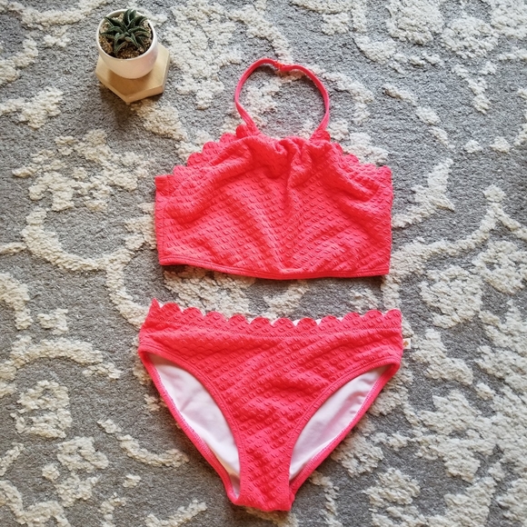 kate spade Other - Kate Spade Coral Pink Scalloped Bikini